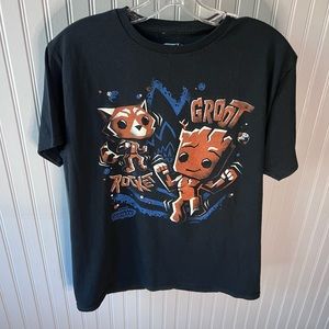 FUNKO BLACK GUARDIANS OF THE GALAXY T SHIRT - SIZE XSMALL